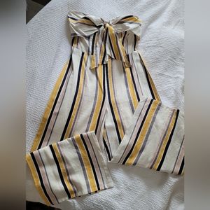 Brand New Striped Strapless Jumpsuit